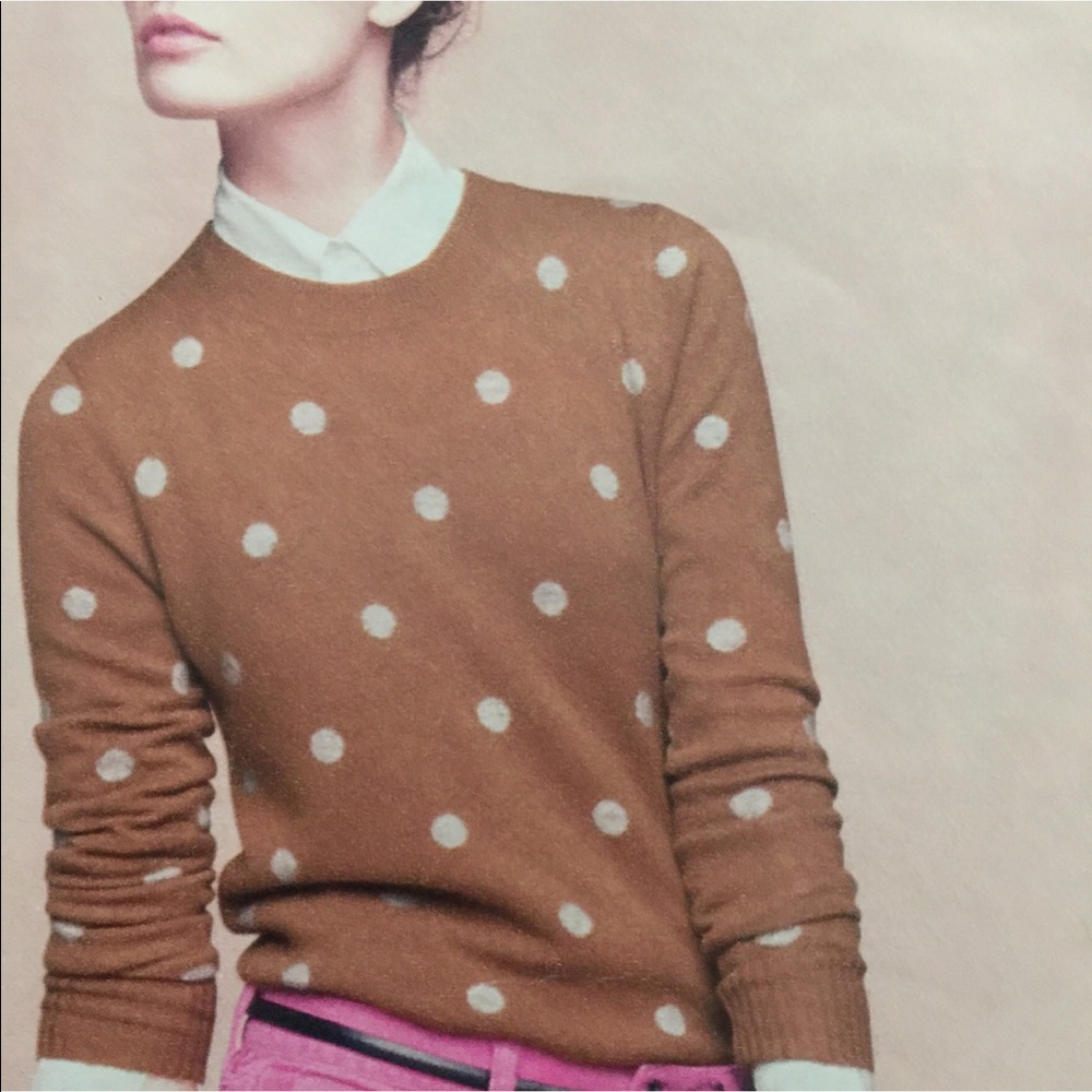 JCREW CASHMERE POLKA DOT SWEATER SZ XSMALL